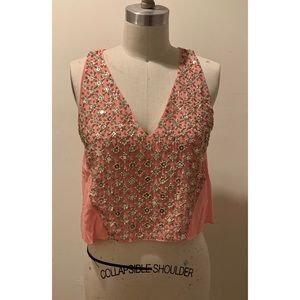 sachin + babi hand beaded crop top